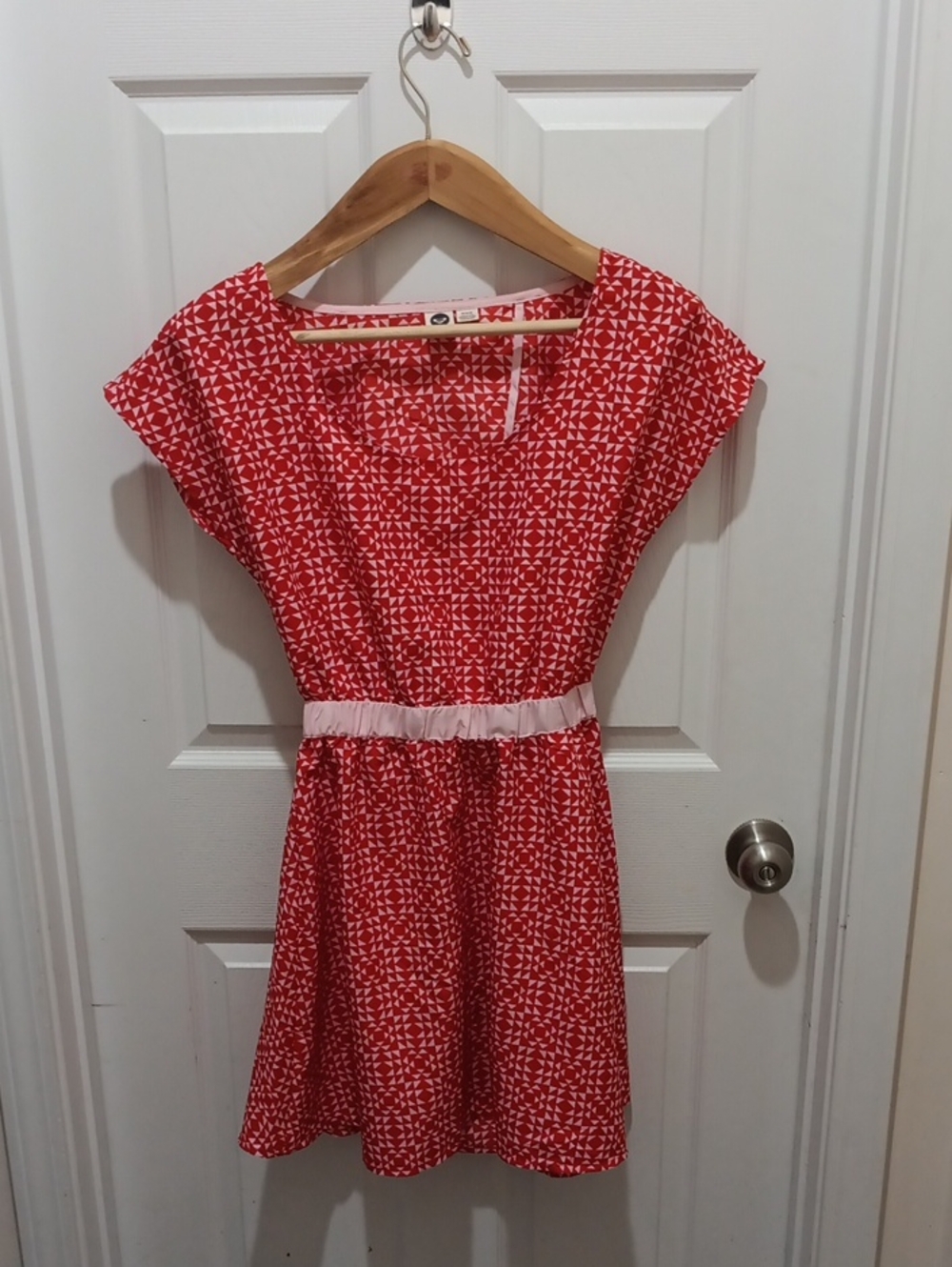 Roxy Red and Pink Geometric Dress